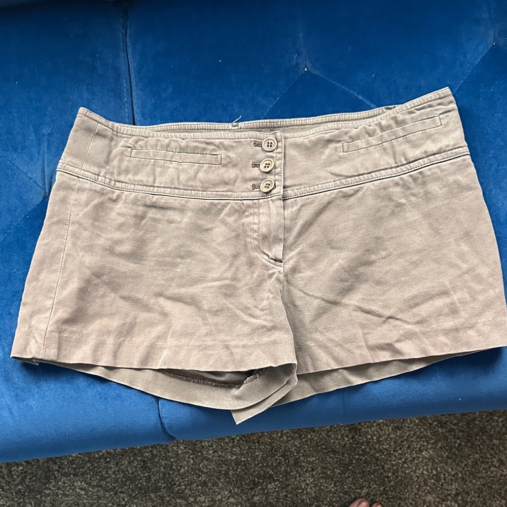 Theory High Waist Tan Shorts